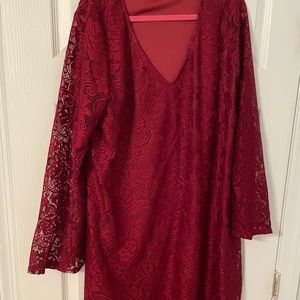 PinkBlush Red Lace Dress